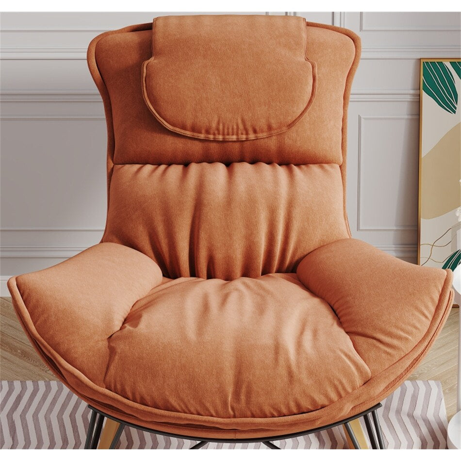 Ergonomic Rocking Chair with Detachable and Washable Seat Cushion