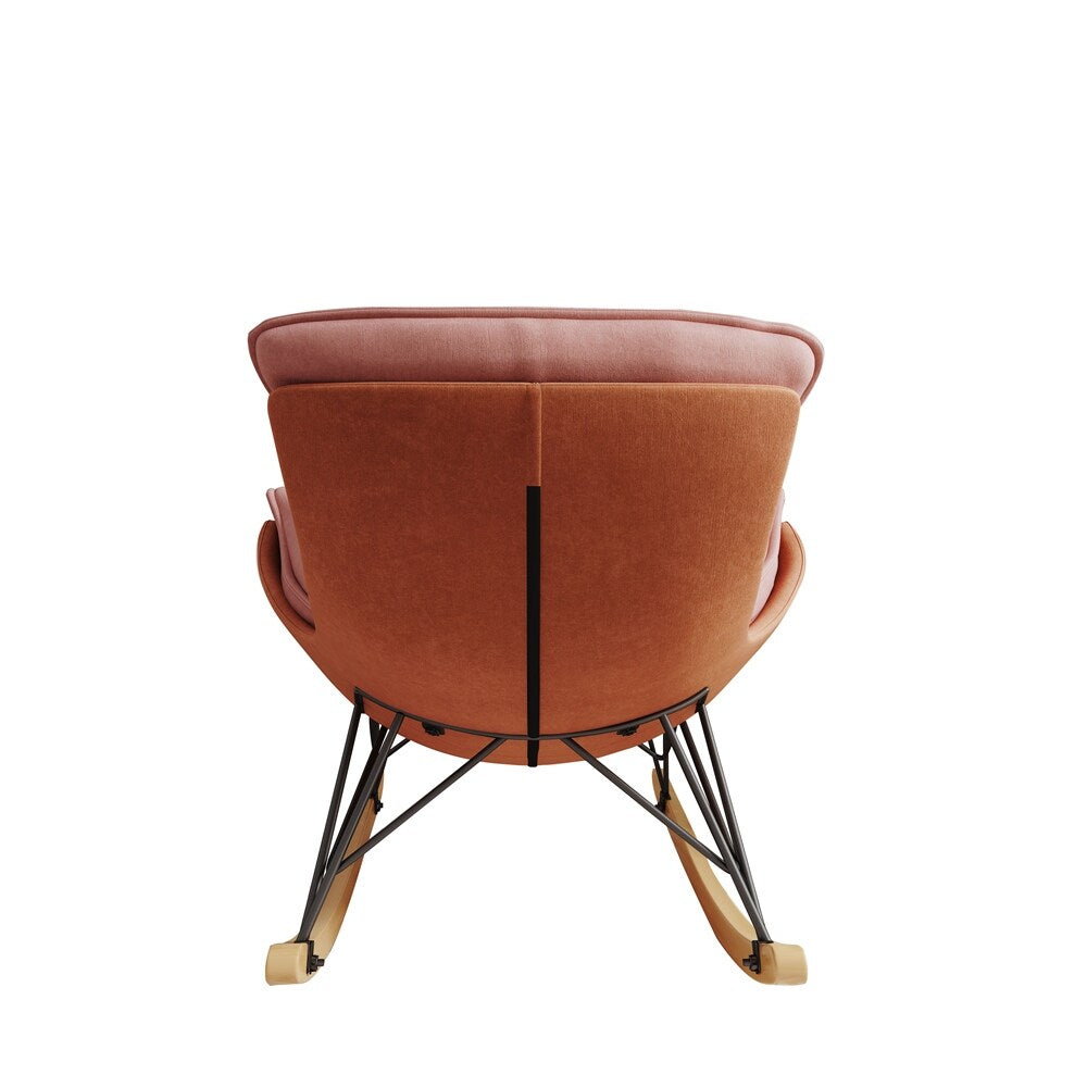 Ergonomic Rocking Chair with Detachable and Washable Seat Cushion