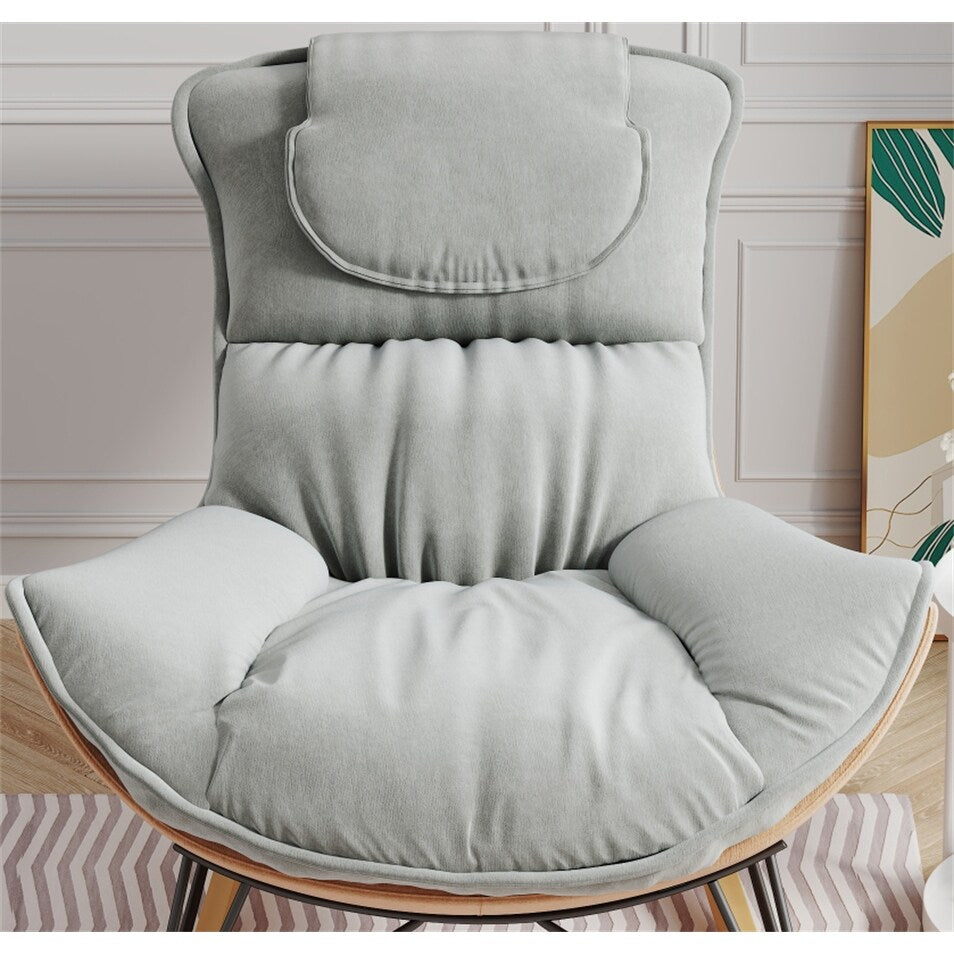 Ergonomic Rocking Chair with Detachable and Washable Seat Cushion