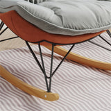 Ergonomic Rocking Chair with Detachable and Washable Seat Cushion