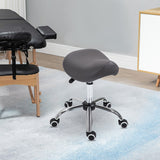 Ergonomic Rolling Saddle Stool PU Leather Hydraulic Spa Stool Height Adjustable Swivel Drafting Medical Salon Chair, Grey