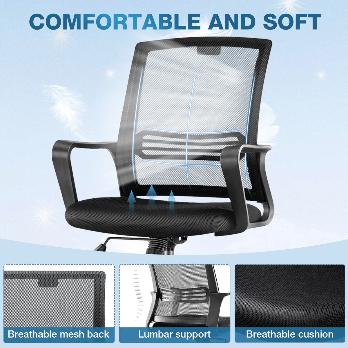 Ergonomic Tall Office Chair Standing Desk Chair Adjustable Foot Ring
