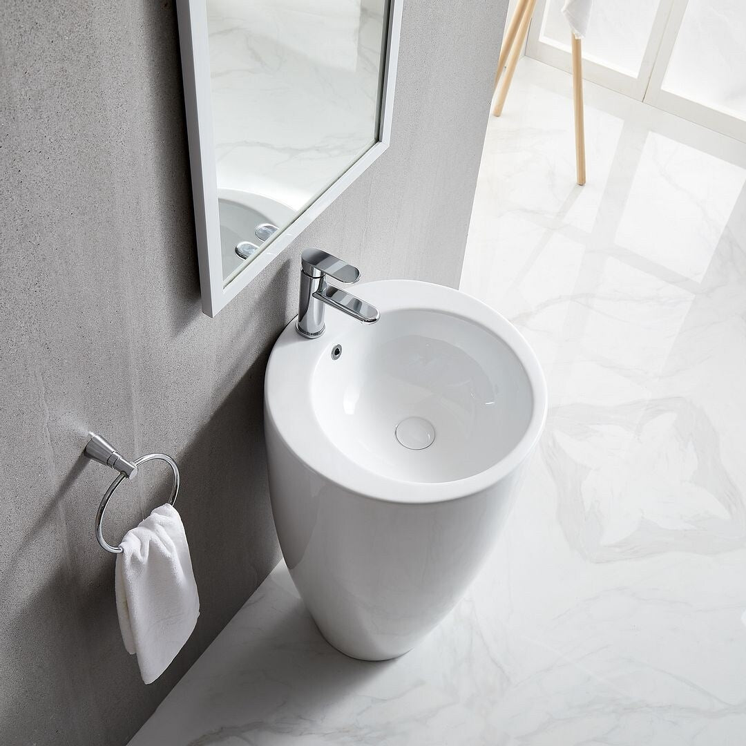 Eridanus Lido 33" One-Piece Circular Pedestal Bathroom Sink