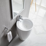 Eridanus Lido 33" One-Piece Circular Pedestal Bathroom Sink