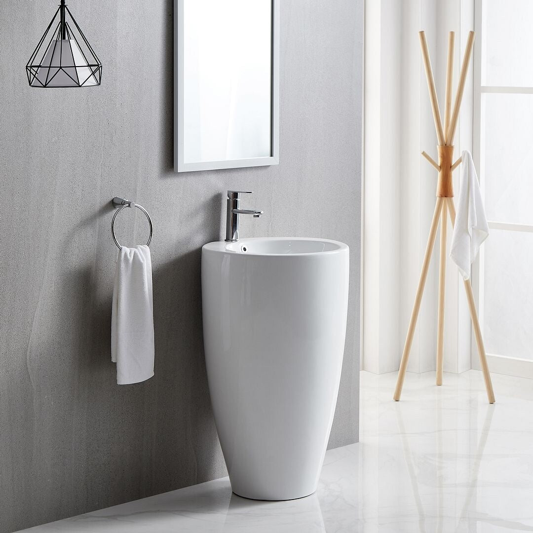 Eridanus Lido 33" One-Piece Circular Pedestal Bathroom Sink