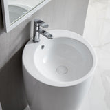 Eridanus Lido 33" One-Piece Circular Pedestal Bathroom Sink