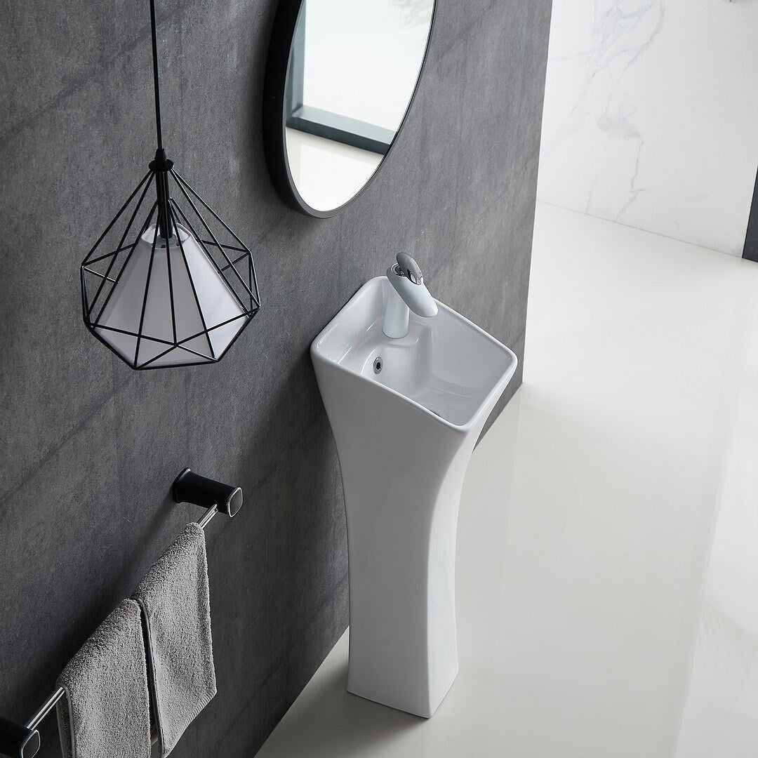 Eridanus Lido 35" Freestanding Vitreous China Cloakroom Pedestal Sink