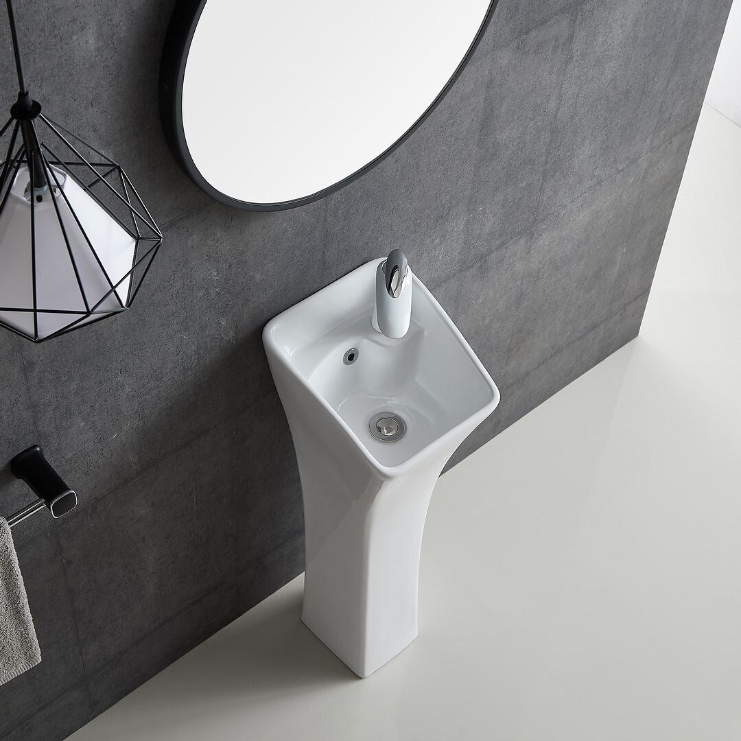 Eridanus Lido 35" Freestanding Vitreous China Cloakroom Pedestal Sink