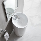 Eridanus Lido 38.5" Freestanding Circular Pedestal Bathroom Sink