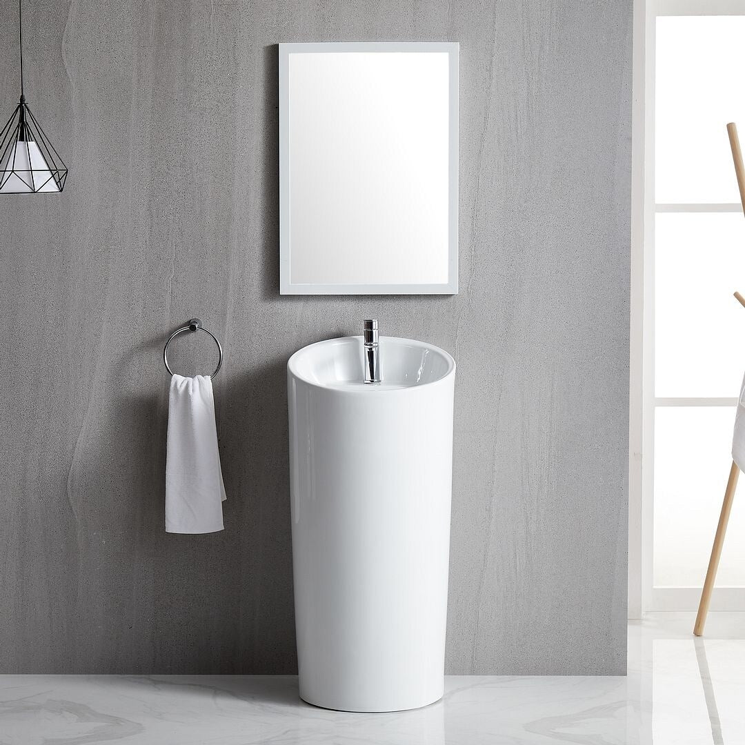 Eridanus Lido 38.5" Freestanding Circular Pedestal Bathroom Sink