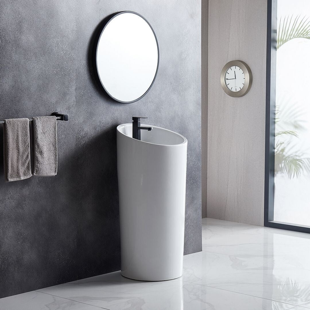 Eridanus Lido 38.5" Freestanding Circular Pedestal Bathroom Sink