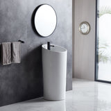 Eridanus Lido 38.5" Freestanding Circular Pedestal Bathroom Sink