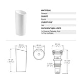 Eridanus Lido 38.5" Freestanding Circular Pedestal Bathroom Sink