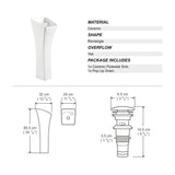 Eridanus Lido 35" Freestanding Vitreous China Cloakroom Pedestal Sink