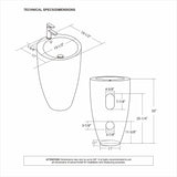 Eridanus Lido 33" One-Piece Circular Pedestal Bathroom Sink