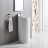 Eridanus Lido 38.5" Freestanding Circular Pedestal Bathroom Sink