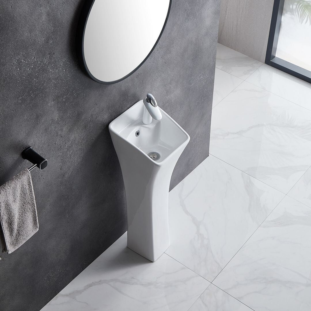 Eridanus Lido 35" Freestanding Vitreous China Cloakroom Pedestal Sink