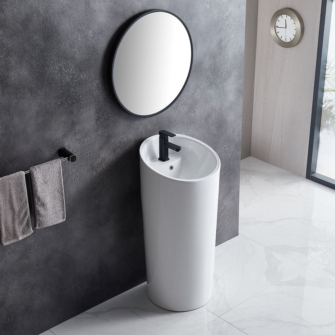 Eridanus Lido 38.5" Freestanding Circular Pedestal Bathroom Sink