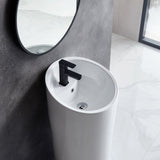 Eridanus Lido 38.5" Freestanding Circular Pedestal Bathroom Sink