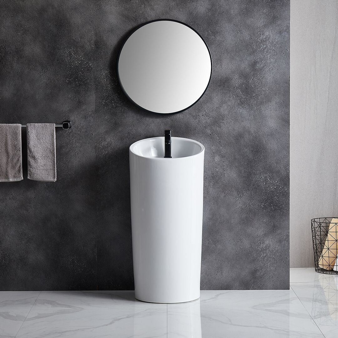Eridanus Lido 38.5" Freestanding Circular Pedestal Bathroom Sink