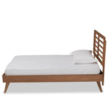 Eris Mid-Century Modern Walnut Brown Finished Wood Twin Size Platform Bed