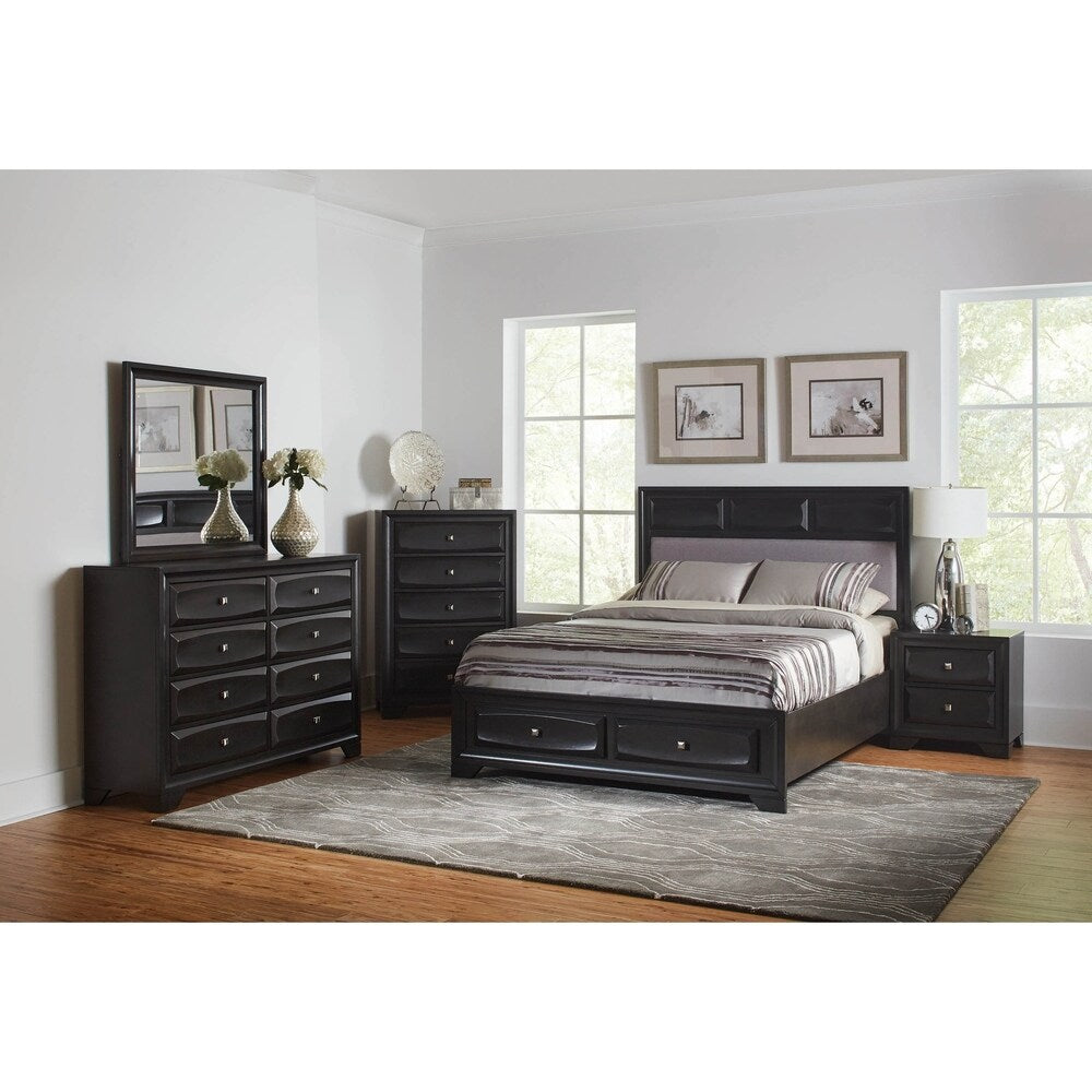 Erroll Brown Graphite 5-piece Storage Bedroom Set with 2 Nightstands