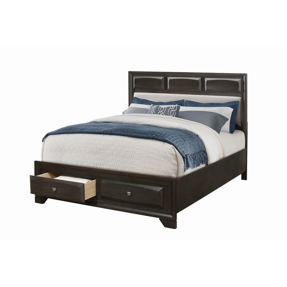 Erroll Brown Graphite 5-piece Storage Bedroom Set with 2 Nightstands