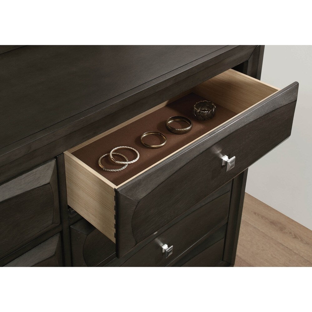 Erroll Brown Graphite 5-piece Storage Bedroom Set with 2 Nightstands