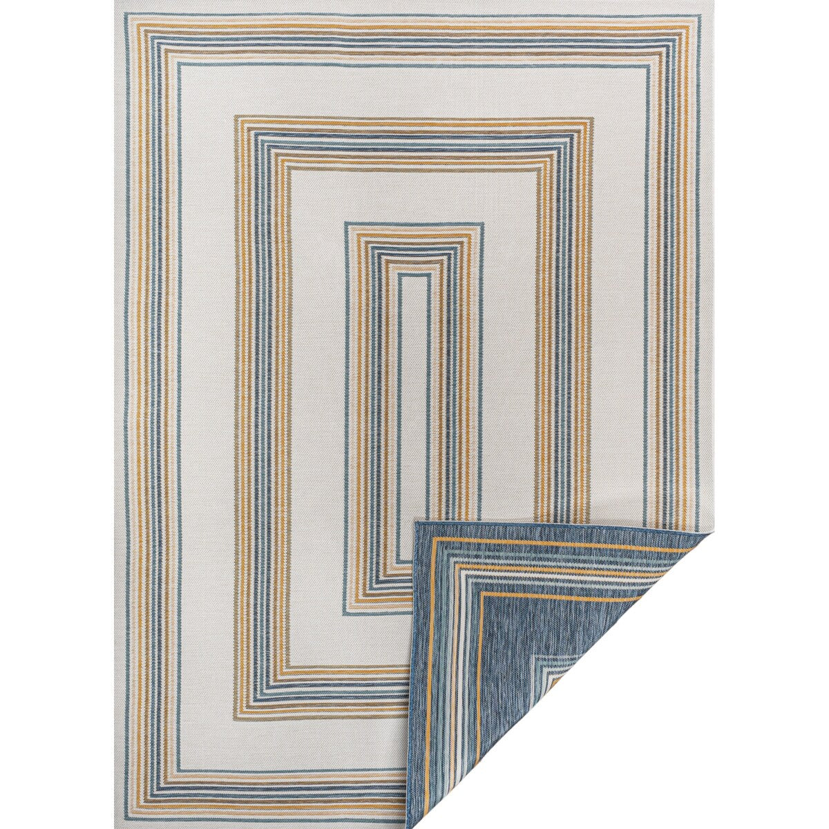 JONATHAN Y Reversible Eryx Classic Nautical Mitre Stripe Machine-Washable Indoor/Outdoor Rug