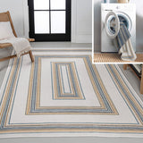 JONATHAN Y Reversible Eryx Classic Nautical Mitre Stripe Machine-Washable Indoor/Outdoor Rug
