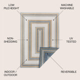 JONATHAN Y Reversible Eryx Classic Nautical Mitre Stripe Machine-Washable Indoor/Outdoor Rug