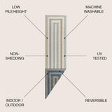 JONATHAN Y Reversible Eryx Classic Nautical Mitre Stripe Machine-Washable Indoor/Outdoor Rug