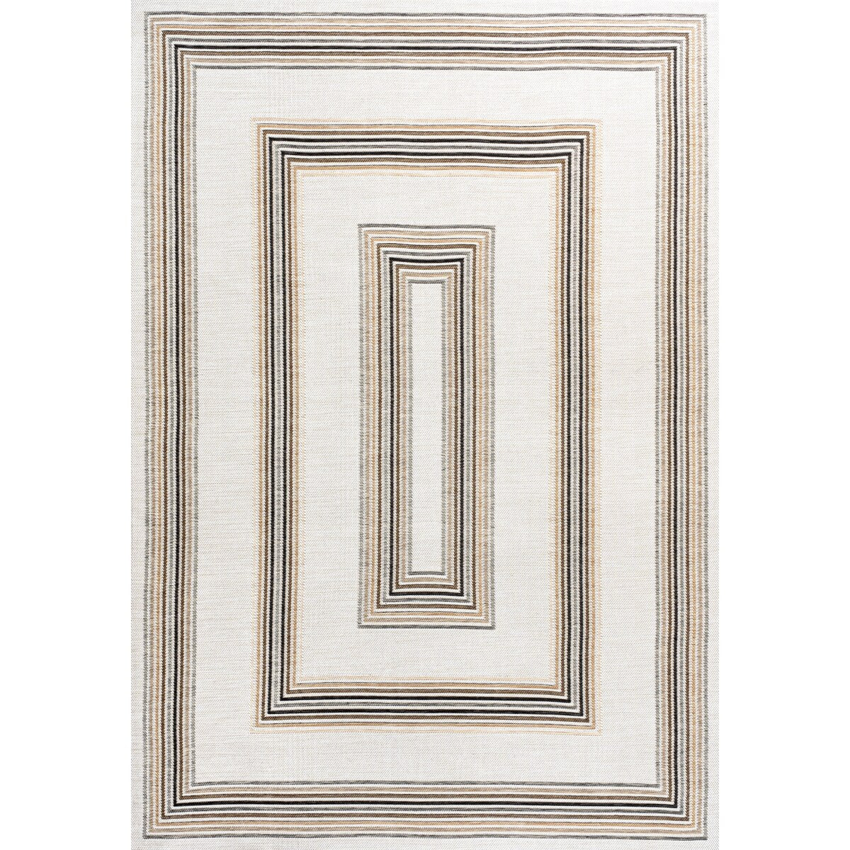 JONATHAN Y Reversible Eryx Classic Nautical Mitre Stripe Machine-Washable Indoor/Outdoor Rug