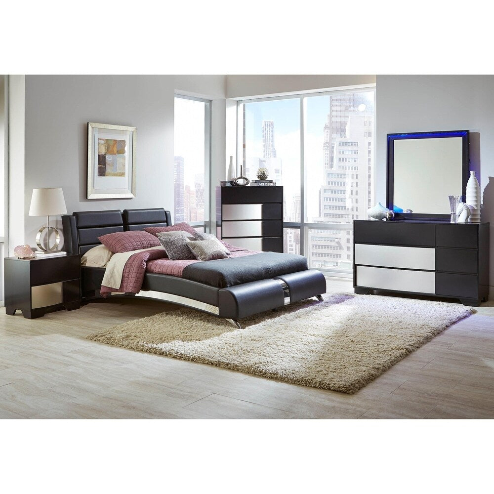 Escalon Contemporary Black 4-piece Bedroom Set