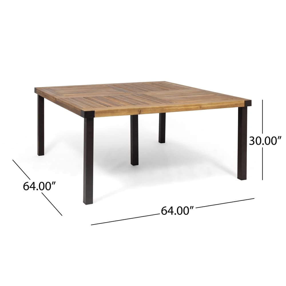 Esfera Outdoor 8 Seater Acacia Wood and Cast Aluminum Dining Set with Cushions by Christopher Knight Home