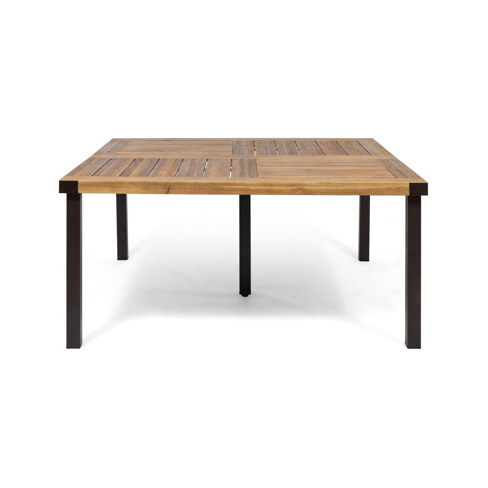 Esfera Outdoor 8 Seater Acacia Wood and Cast Aluminum Dining Set with Cushions by Christopher Knight Home