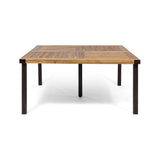 Esfera Outdoor 8 Seater Acacia Wood and Cast Aluminum Dining Set with Cushions by Christopher Knight Home