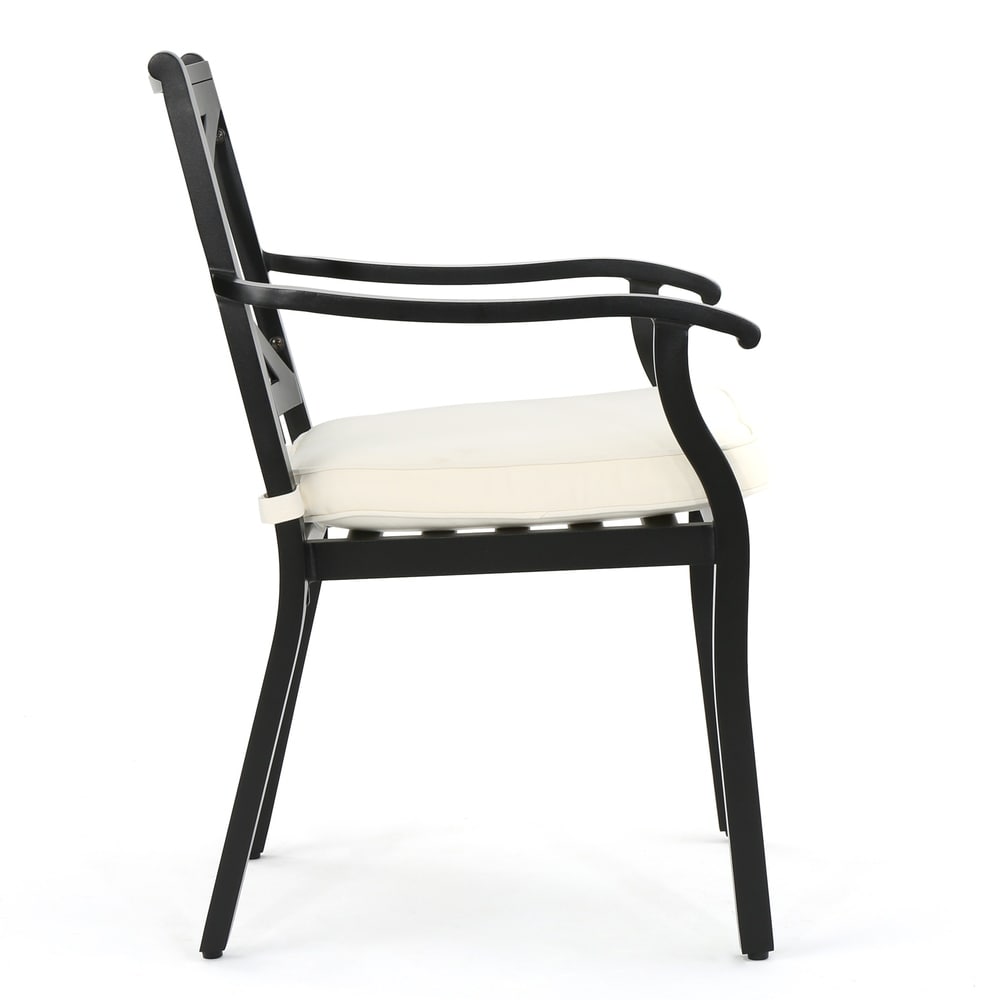 Esfera Outdoor 8 Seater Acacia Wood and Cast Aluminum Dining Set with Cushions by Christopher Knight Home