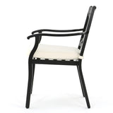 Esfera Outdoor 8 Seater Acacia Wood and Cast Aluminum Dining Set with Cushions by Christopher Knight Home