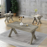 Esmeralda Indoor Farmhouse 3-piece Acacia Wood Table Set by Christopher Knight Home