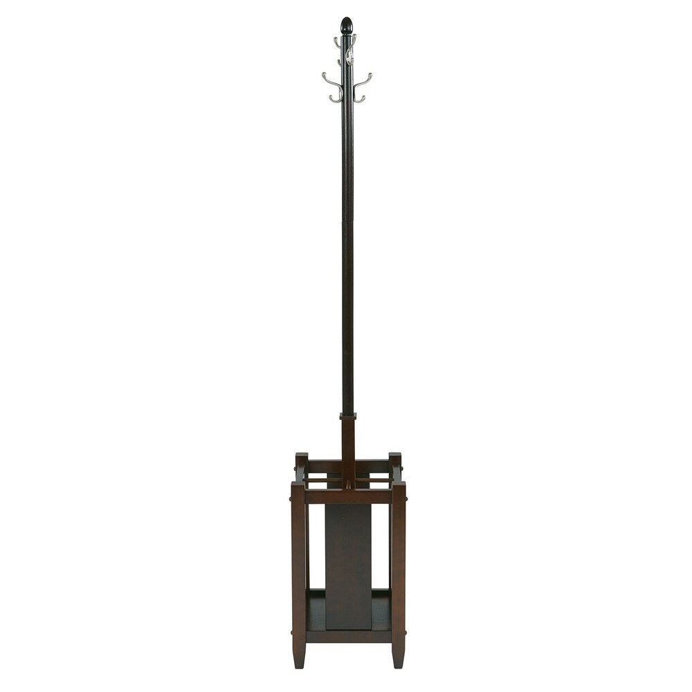 Espresso Coat Rack with Umbrella Storage