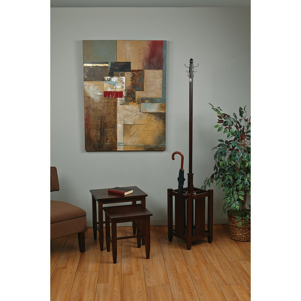 Espresso Coat Rack with Umbrella Storage