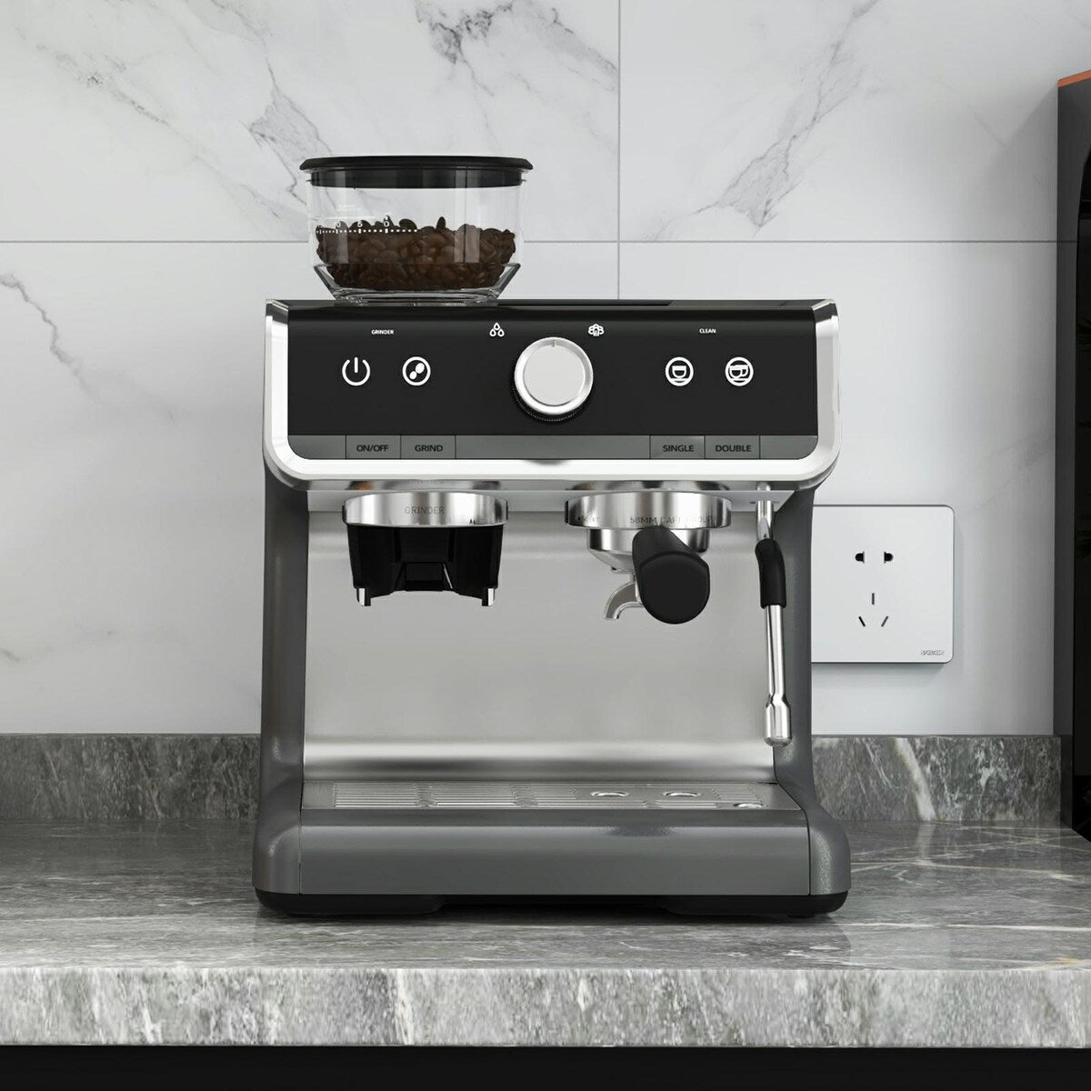 Espresso Coffee Maker Machine with Grinder, Temperature Control