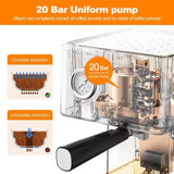 Espresso Machine with Pressure Gauge Milk Frother Steam Wand Silver