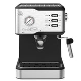 Espresso Machine with Pressure Gauge Milk Frother Steam Wand Silver