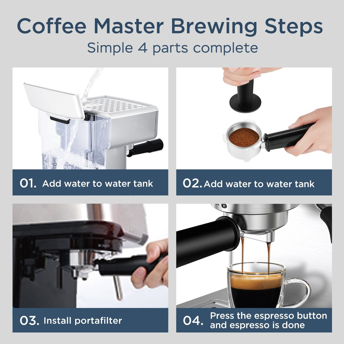 Espresso Machine,20 bar espresso machine with milk frother for latte,cappuccino,Machiato