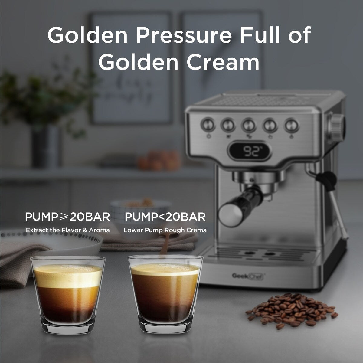 Espresso Machine,20 bar espresso machine with milk frother for latte,cappuccino,Machiato