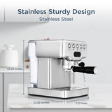 Espresso Machine,20 bar espresso machine with milk frother for latte,cappuccino,Machiato