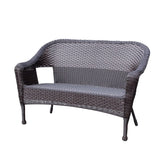 Jeco Clark Espresso Resin Wicker/Steel Loveseat