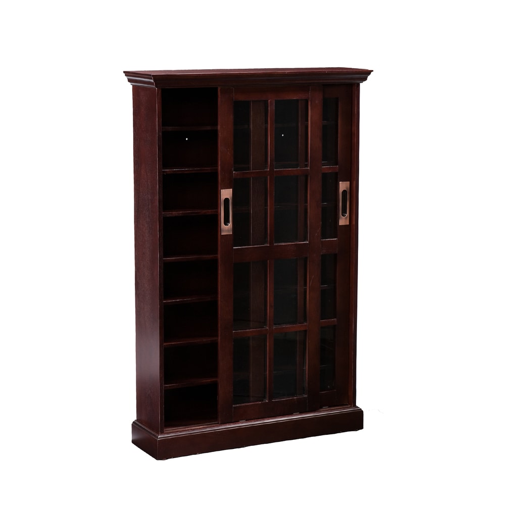 SEI Furniture Espresso Sliding Door Media Storage Cabinet